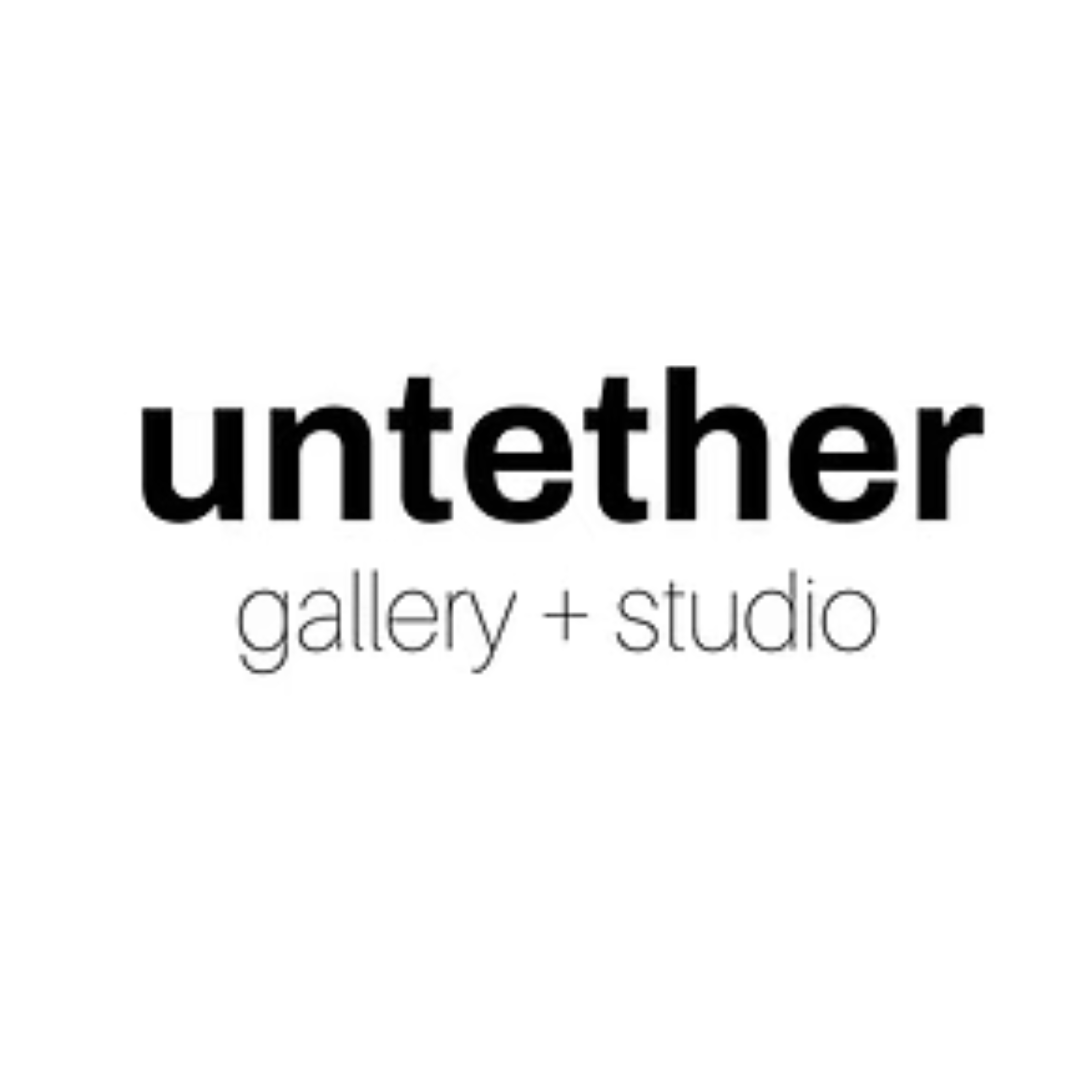 Logo of 'untether gallery + studio' on a white background